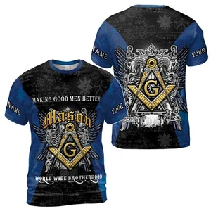 Custom Name Masonic Mason Making A Good Man Better T-Shirt S-5XL - Picture 1 of 4