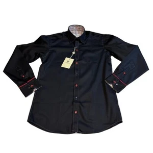 CLAUDIO LUGLI Couture BLACK Button Up Shirt Mens SMALL 29X19 - Picture 1 of 10