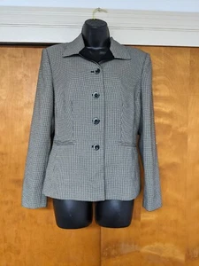 Schwarz-weiße Damen-Anzugjacke mit Hahnentrittmuster von Le Suit Größe 8 - Bild 1 von 6
