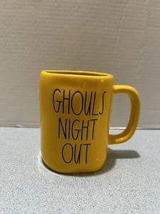 Rae Dunn Yellow Halloween Mug GHOULS’ NIGHT OUT NEW! - Picture 1 of 7
