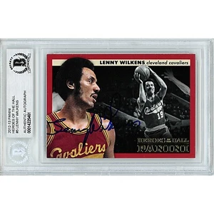 Tarjeta firmada por Lenny Wilkens 2012-13 Panini #5 AUTO BAS Beckett Slabbed Cavaliers - Imagen 1 de 6