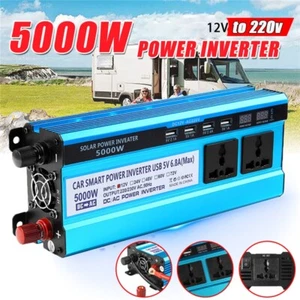 5000W Inverter DC12V To AC220V Voltage Convertor Transformer Solar Double LCD - Picture 1 of 12