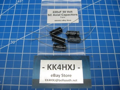 SC - SHIANGCHEN SC - GHA Series - Axial Electrolytic Capacitors - 50v 220uF - 5 Pieces