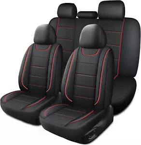 Car Seat Covers, Quilting Leather Seat Covers Full Set, Waterproof Faux Leather - Picture 1 of 12