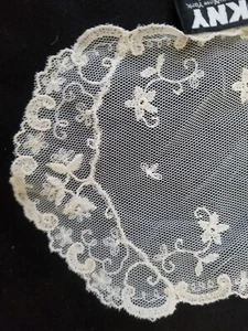 DKNY Elfenbein Cremeweiß Chantilly Spitze Blumen Vintage Schal USA - 5" x 56" - Bild 1 von 8