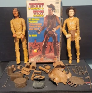 1967 MARX TOYS JOHNNY WEST #2062 + INDIAN CHIEF W/ORIGINAL BOX ACCESSORIES LOT - Picture 1 of 20