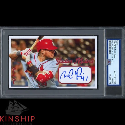 Tarjeta Personalizada Corte 3x5 Firmada Yadier Molina PSA DNA Losa De Colección Automática C3966 Foto 1 de 2