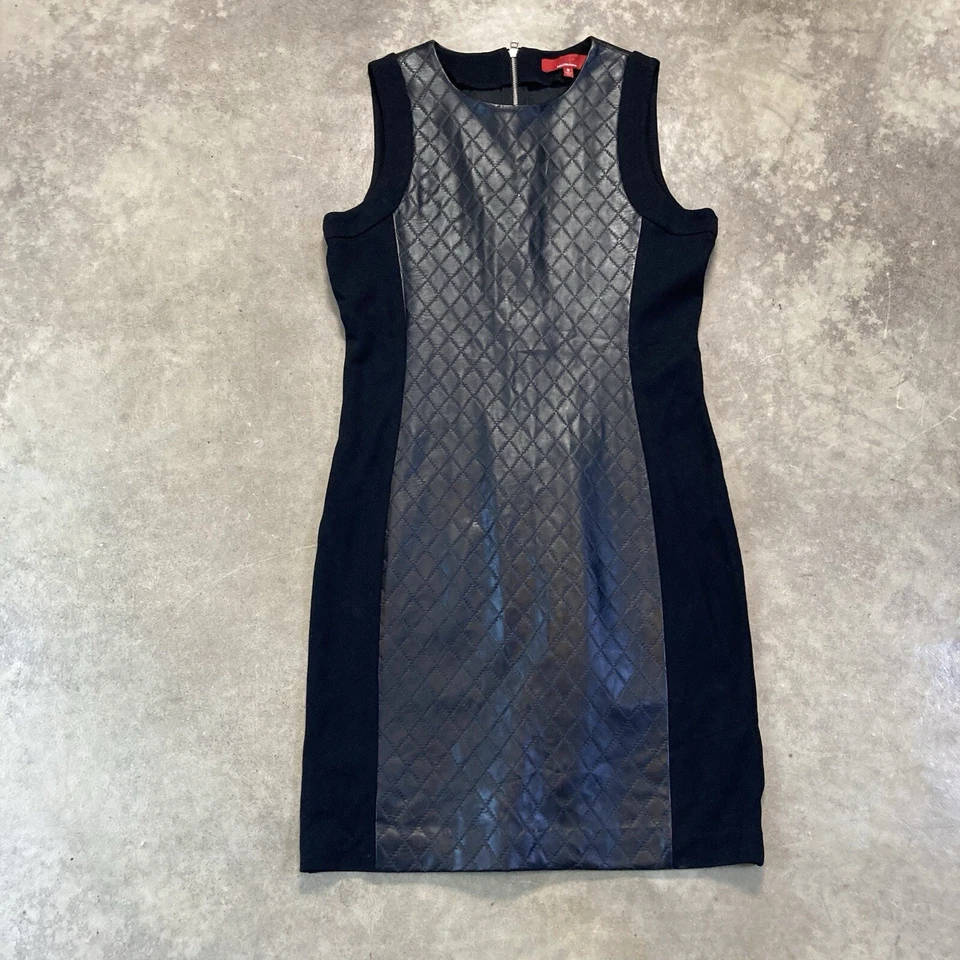 Vestido Red Saks Fifth Avenue para mujer mediano negro imitación cuero sin mangas Foto 1 de 4