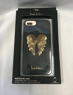 Capa protetora Nicole Miller, iPhone 8 +/7 +/6/6s +, asas de lantejoulas douradas - Imagem 1 de 4