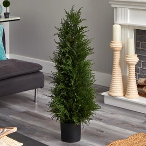 42” Topiary Cedar Artificial Tree Home Decor UV (Indoor/Outdoor). Retail $144 - Picture 1 of 3