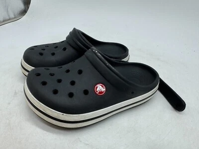Zuecos Crocs Crocband DAÑADOS Niños Negro Blanco Goma Sin cordones Informales - J2 Foto 1 de 4