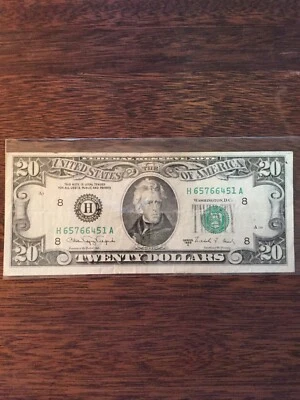 1988A 20 DOLLAR BILL-SMALL FACE FEDERAL RESERVE NOTE-ST. LOUIS DISTRICT H #1 - Image 1 of 4