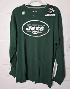 Ropa del equipo de la NFL para hombre verde L NY Jets camiseta manga larga nueva con etiquetas fútbol americano  - Imagen 1 de 9