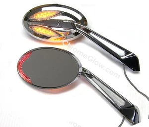 Espejos retrovisores LED con señal de giro para Harley Davidson Touring - Dyna - Softail - Sportster - Imagen 1 de 2