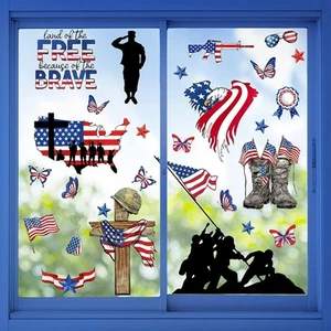 Mfault 9 Sheets 4th of July Land The Free America Patriotic Window Soldier - Picture 1 of 7