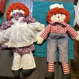 "Muñecas Raggedy Ann y Andy de 20"" vintage" - Imagen 1 de 7