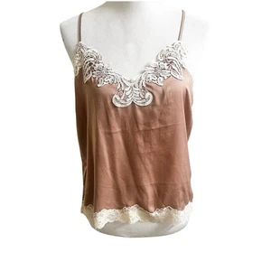 I.N.C International Concepts Trägertop Spitzenbesatz Y2K Fairy skurril Größe Medium hellbraun - Bild 1 von 9