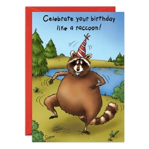 Humor Funny Trash Panda Birthday Card Her Friend Oatmeal Studios - Picture 1 of 2
