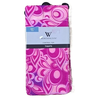 Worthington Women's Control Top Thighs Pink , Purple, Multi Floral Hippie Sz 1 - Image 1 of 4