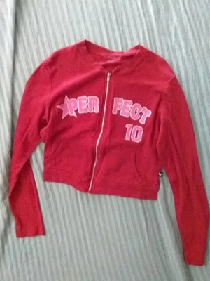 self esteem red long sleeve zip up sweatshirt - Image 1 of 4