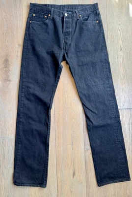 Levi’s Men’s 501 Jeans Black Denim Pants Dark Wash Workwear Button Fly 36x38 - Image 1 of 4