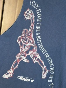And1 Trash Talk Mixtape Vintage 90s Y2K Basketball Graphic Cutoff Tank Top Large - Picture 1 of 6