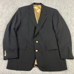 Hart Schaffner Marx Blazer Mens 44R Wool Trumpeter Classic Gold Buttons Jacket - Picture 1 of 18