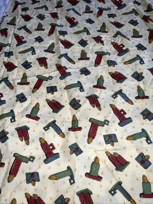 Velas de madera de Navidad de tela estrellas una yarda Foto 1 de 4