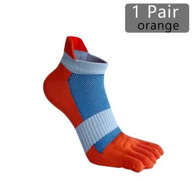 1 par de calcetines de cinco dedos malla de compresión retazos transpirables punta de barco tobillo Foto 1 de 4