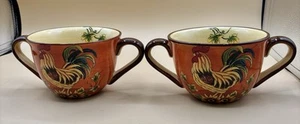 Juego de 2 cuencos de sopa Orange Rooster de 5 1/4 pulgadas - Imagen 1 de 6