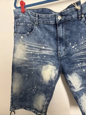 Bermudas Allure Premium Denim Pintura Manchada Talla 18 Nuevas con Etiquetas Foto 1 de 4