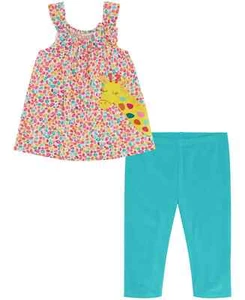 KIDS HEADQUARTERS Little Girls Draw-Straps Printed Tunic&Capri Leggings Set 6X - Picture 1 of 6
