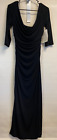 NWT Boston Proper Women Black Cocktail Dress size 8 LS Ruching Fitted Party D4