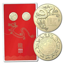 2024 Lunar Series Year of the Dragon $1 Uncirculated Two-Coin Set RAM