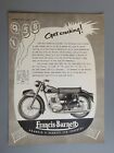 R&L Ex-Mag Vintage Advertisement: Francis Barnett Falcon 81 Motorcycle, 1958