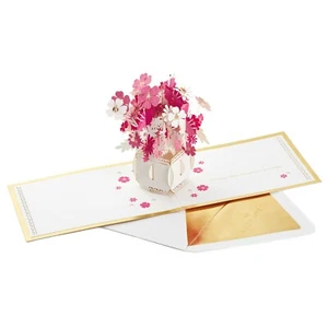 Tarjeta de firma Hallmark Thinking of You ~ Hermosa exhibición de decoración floral emergente - Imagen 1 de 3