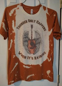 Thunder Only Happens When It's Raining Bleached T-shirt Size M Music Guitar  - Picture 1 of 3