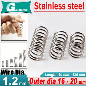 Compression Spring Pressure Spring A2 Stainles Steel Wire Dia 1.2mm Ø 16mm-20mm - Picture 1 of 23