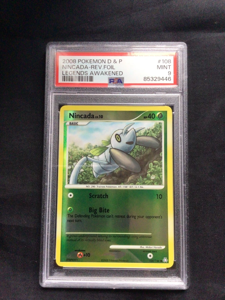 Pokemon Cards: Legends Awakened Reverse Holo: Nincada 108/146 PSA 9 - Image 1 of 4