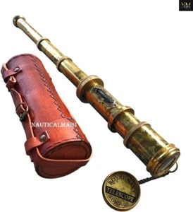 16 Inch Antique Maritime Brass Telescope Dollond London 1920 With Leather Case. - Picture 1 of 6