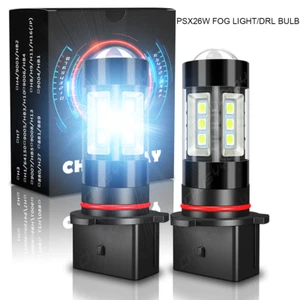 2x 12278 PSX26W LED Fog Light Bulbs 6000K White for GMC Yukon 2015-2019 Yukon XL - Picture 1 of 13