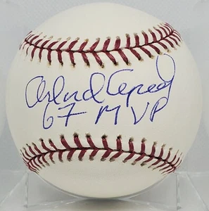 Orlando Cepeda 67 MVP 1967 St Louis Cardinals Autographed Signed Baseball COA - Picture 1 of 3
