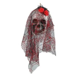 Generique - Skeleton Skull Bride for Hanging Halloween Decoration White/Black/Re