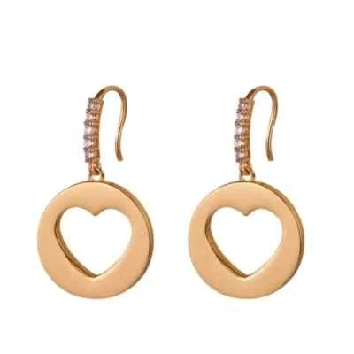 Kate Spade New York Rose Gold Pave Heart Cut Spade Drop Earrings - Image 1 of 4