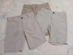 #LOT of 3*Nautica Old Navy*Boys youth 10 Beige Shorts* Snap Uniform - Picture 1 of 16