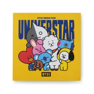 BTS BT21 AUTHENTIC CUTE UNIVERSTAR HEART STICKY MEMO PAD, OFFICIALLY, BRAND NEW - Picture 1 of 9