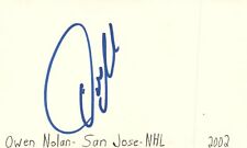 Owen Nolan San Jose NHL Hockey Autographed Signed Index Card
