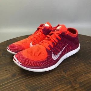 Nike Free 4.0 Flyknit Mujer Talla 8.5 Rojo Atlético Zapatos para Correr Tenis - Imagen 1 de 10