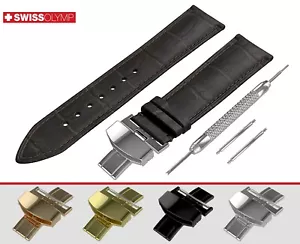 Cinturino per orologio HAMILTON MARRONE SCURO cinturino in vera pelle per fibbia chiusura uomo - Foto 1 di 13
