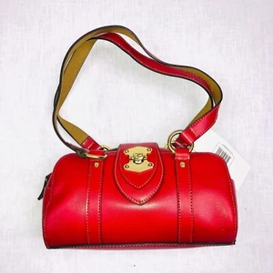Vintage Y2K Mondani Pocketbook Red Vegan Leather Shoulder Bag Satchel Purse New - Picture 1 of 10